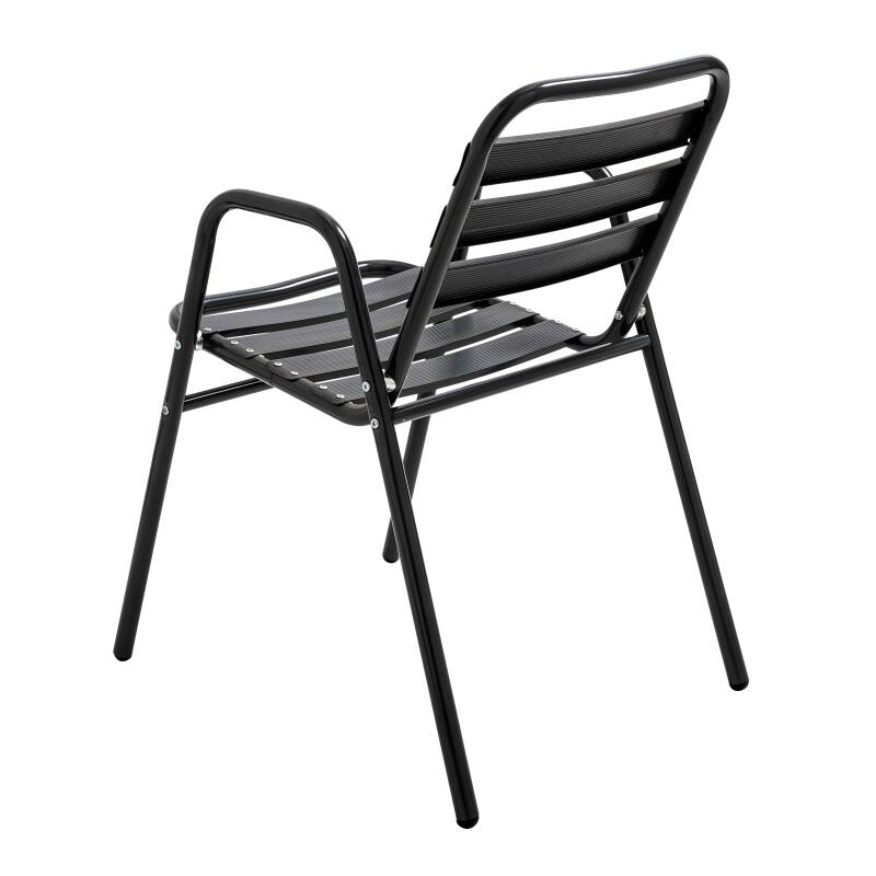 Chaises de jardin en aluminium avec accoudoirs - Lot de 4