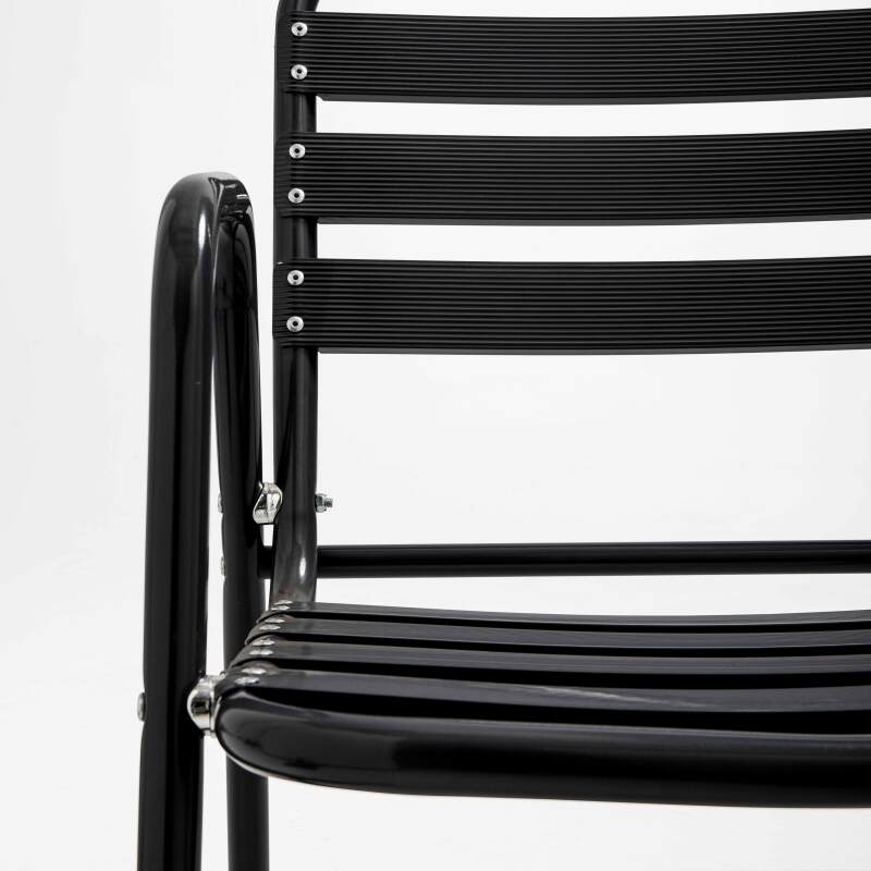 Chaises de jardin en aluminium avec accoudoirs - Lot de 4 (5/7)