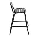 Chaises hautes de jardin en aluminium gris foncé - Lot de 4