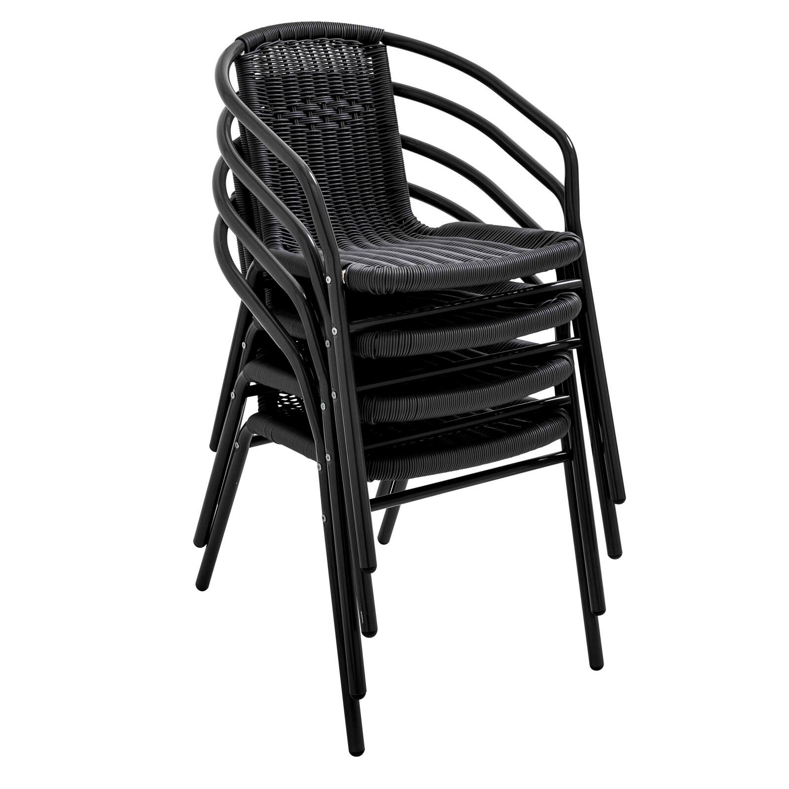 Chaise de jardin en aluminium et résine avec accoudoirs