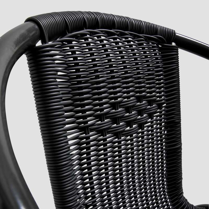 Chaises de jardin en aluminium et résine avec accoudoirs - Lot de 4 (6/7)