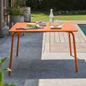 Table de jardin carrée en métal 8 personnes 120x120 cm - Ambiance