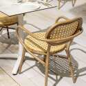 Chaise de jardin en aluminium et rotin synthétique avec accoudoirs