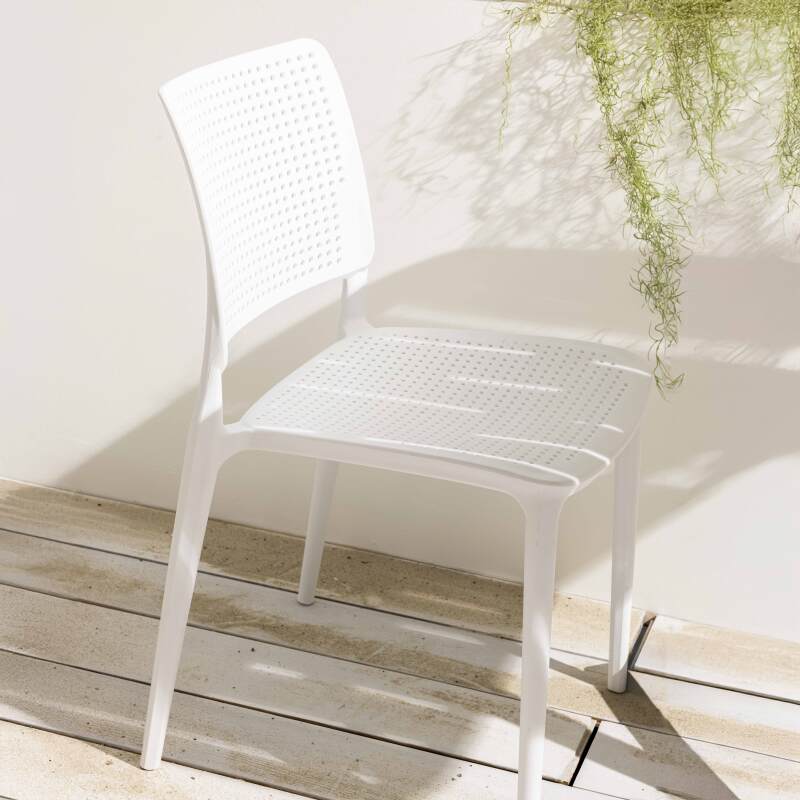 Chaises de jardin ajourées en plastique - Lot de 4
