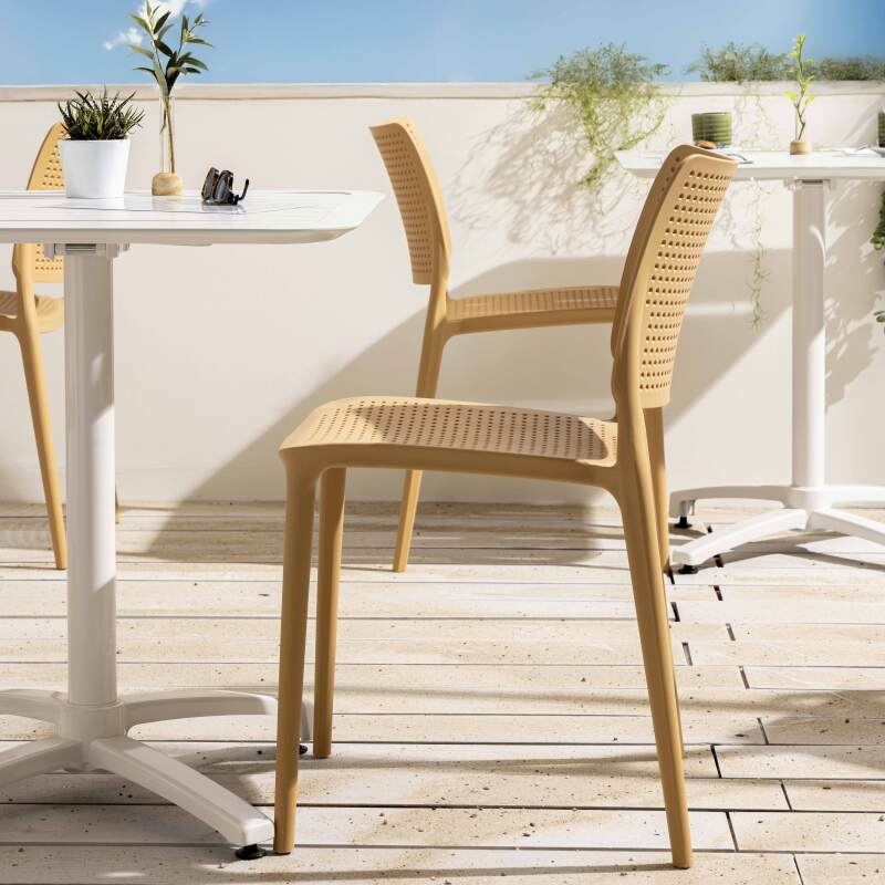Chaises de jardin ajourées en plastique - Lot de 4 (3/7)