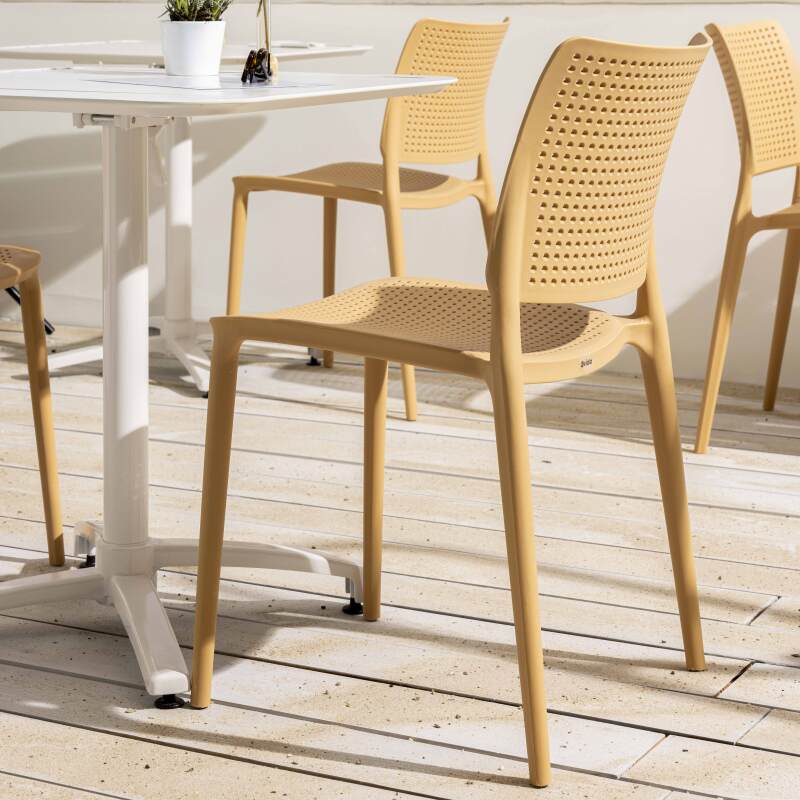 Chaises de jardin ajourées en plastique - Lot de 4