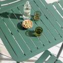 Table de jardin carrée empilable 70 x 70 cm en aluminium