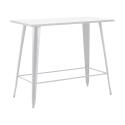 Table haute de jardin en métal noir mat (120 x 101 cm)