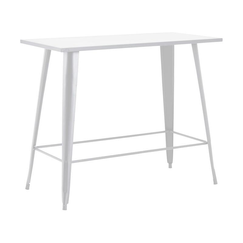 Table haute de jardin en métal noir mat (120 x 101 cm)