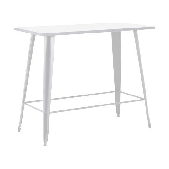 Table haute de jardin en métal noir mat (120 x 101 cm)