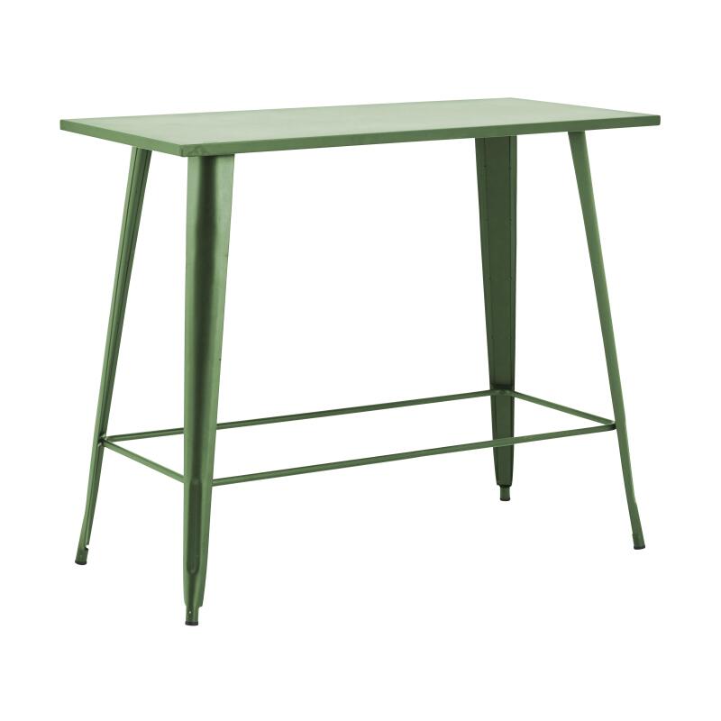 Table haute de jardin en métal noir mat (120 x 101 cm)