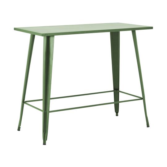 Table de jardin haute en métal noir mat 4 places anti U.V | Oviala