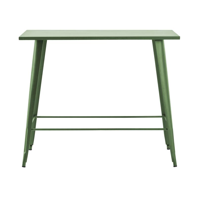 Table haute de jardin en métal noir mat (120 x 101 cm)