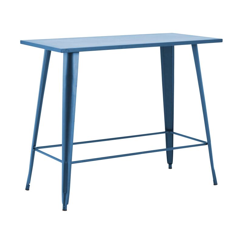 Table haute de jardin en métal noir mat (120 x 101 cm)