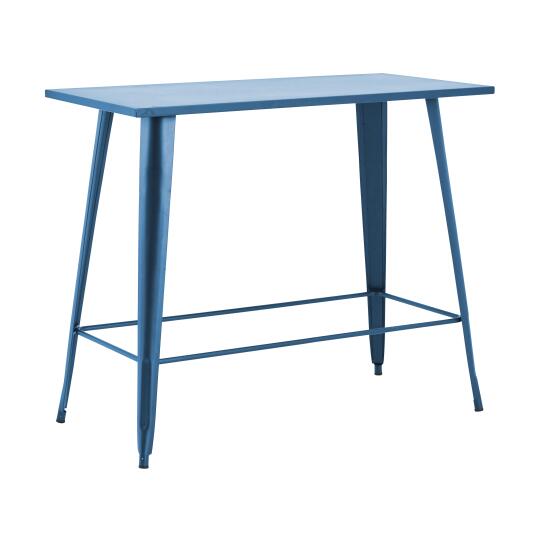 Table haute de jardin en métal noir mat (120 x 101 cm)