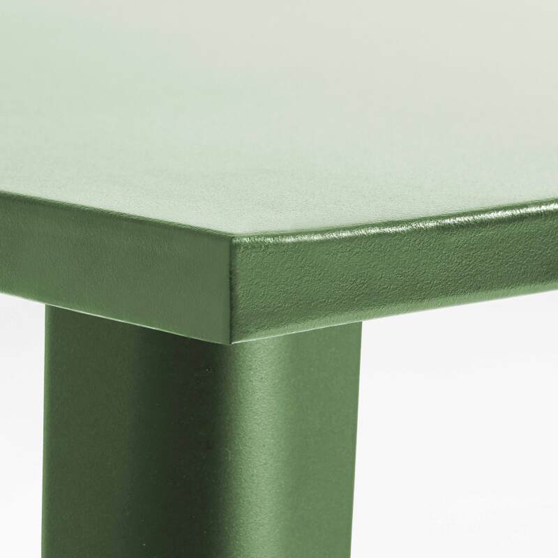 Table haute de jardin en métal noir mat (120 x 101 cm)