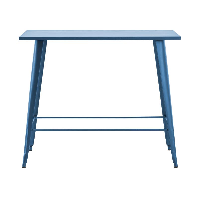 Table haute de jardin en métal noir mat (120 x 101 cm)