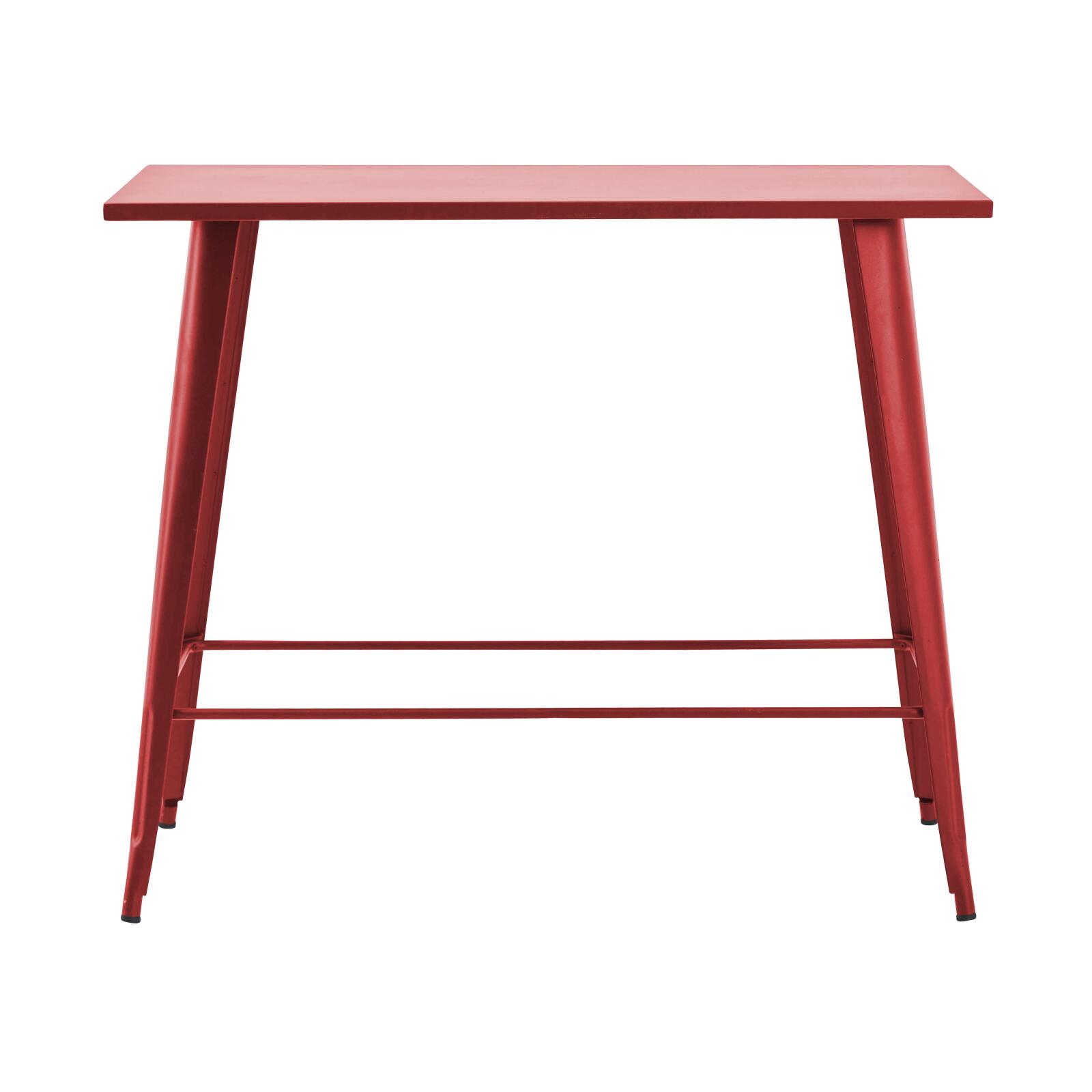Table haute de jardin en métal noir mat (120 x 101 cm)