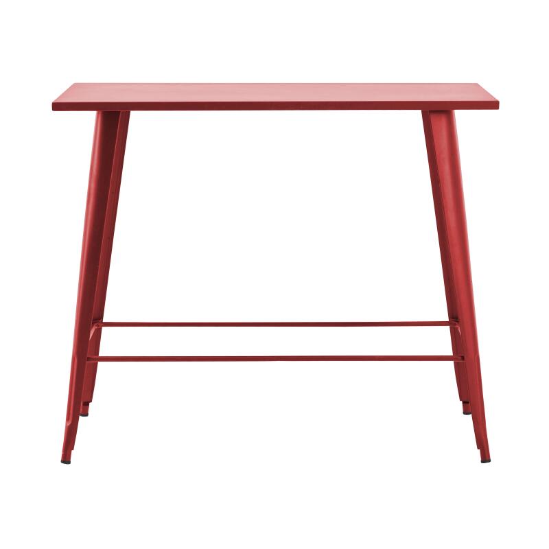 Table haute de jardin en métal noir mat (120 x 101 cm)