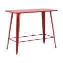 Table haute de jardin 120 x 60 cm et 4 tabourets en métal noir mat