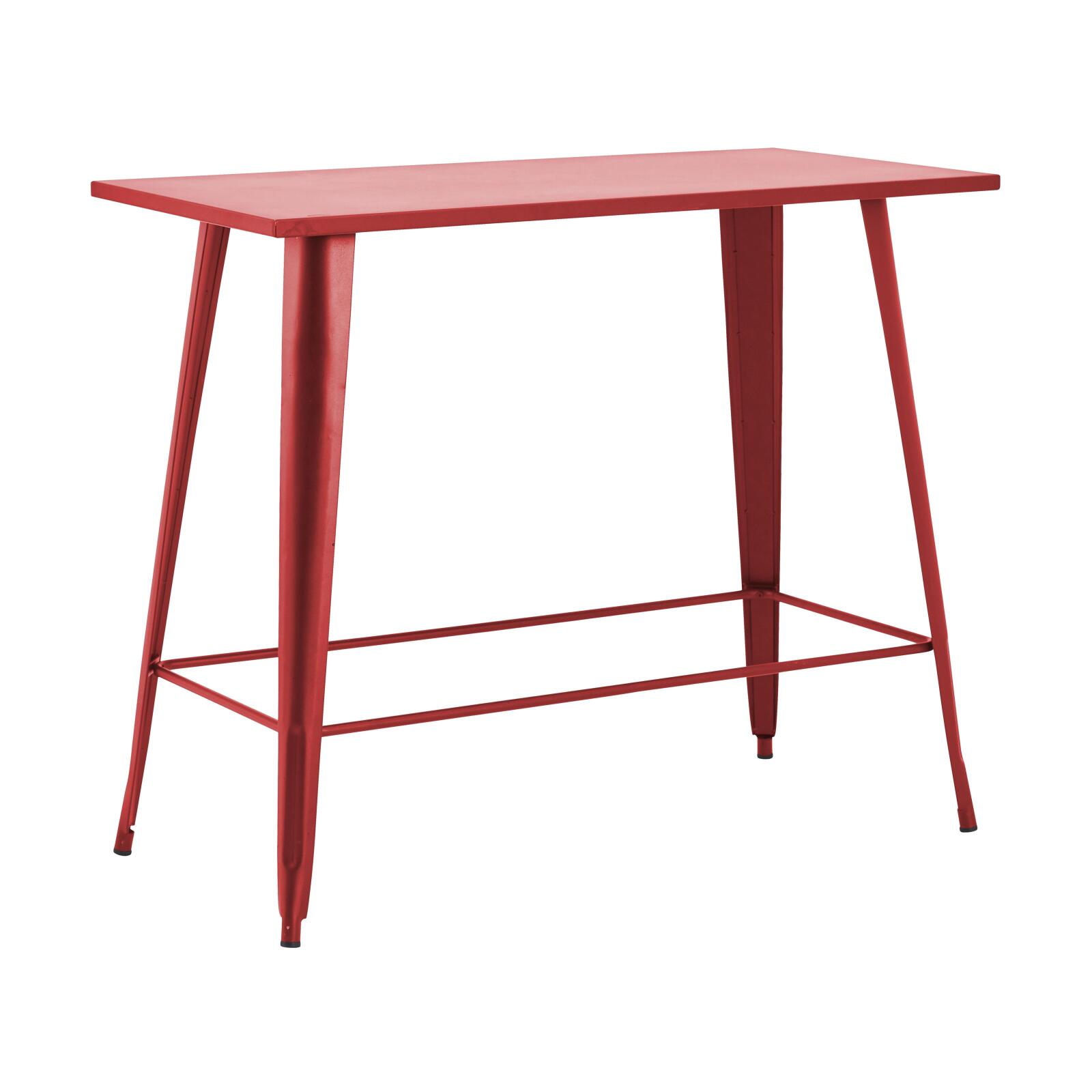 Table haute de jardin 120 x 60 cm et 4 tabourets en métal noir mat