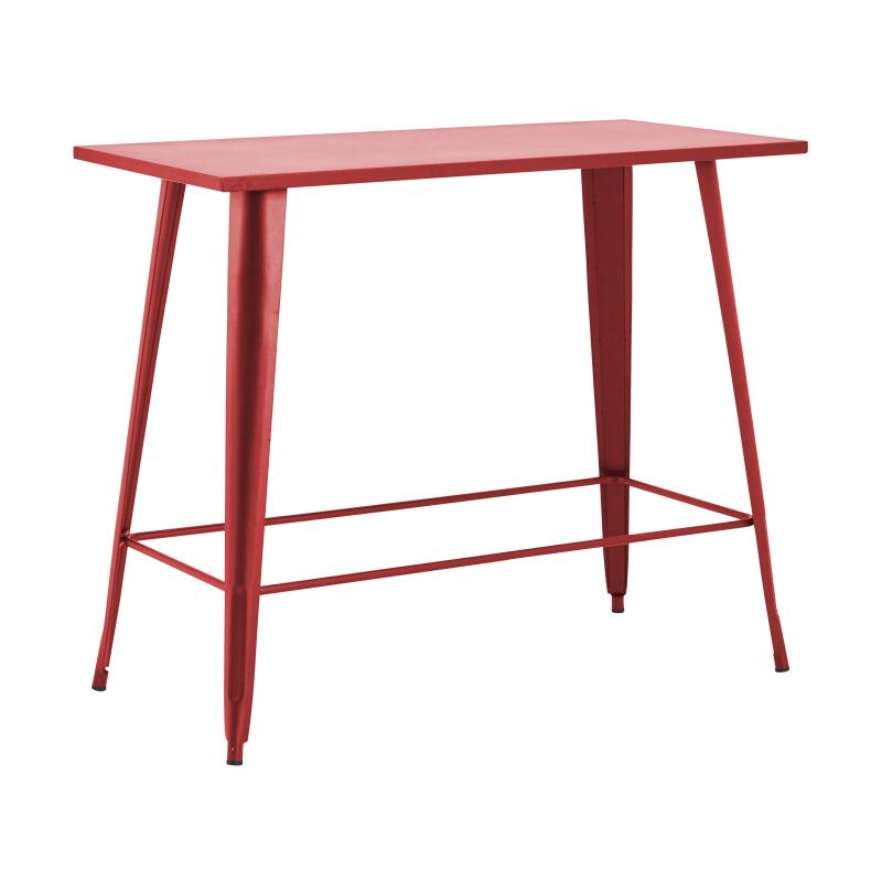 Table haute de jardin 120 x 60 cm et 4 tabourets en métal noir mat