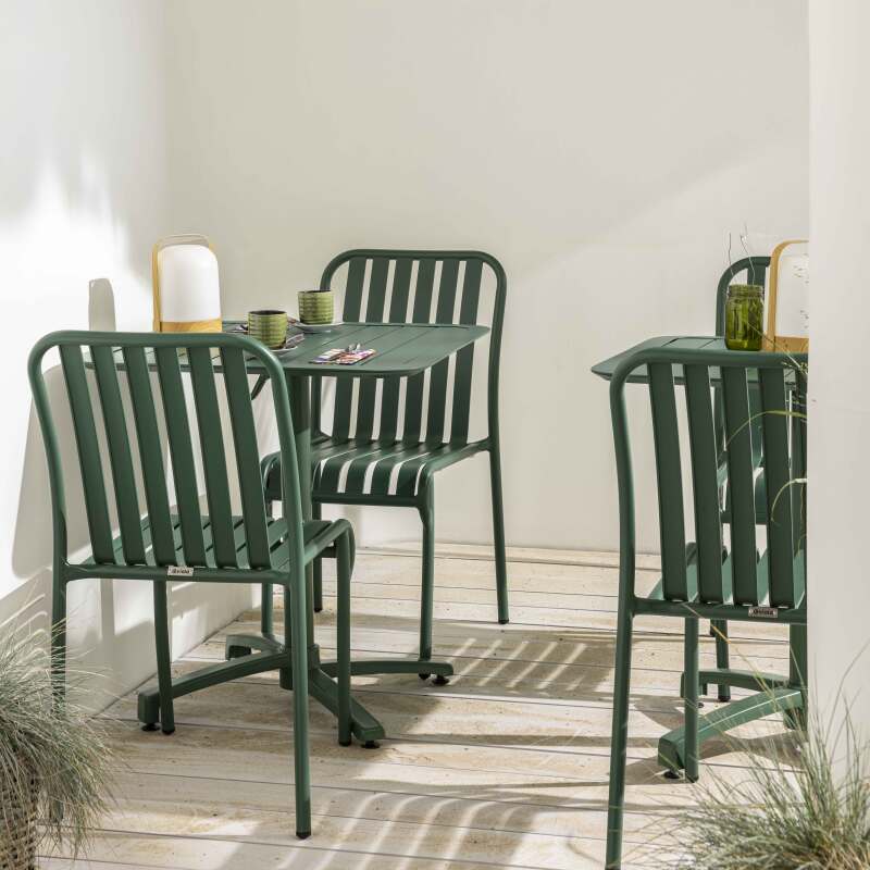 Table de jardin 70x70 cm inclinable en aluminium