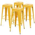 Lot de 4 tabourets de bar mat