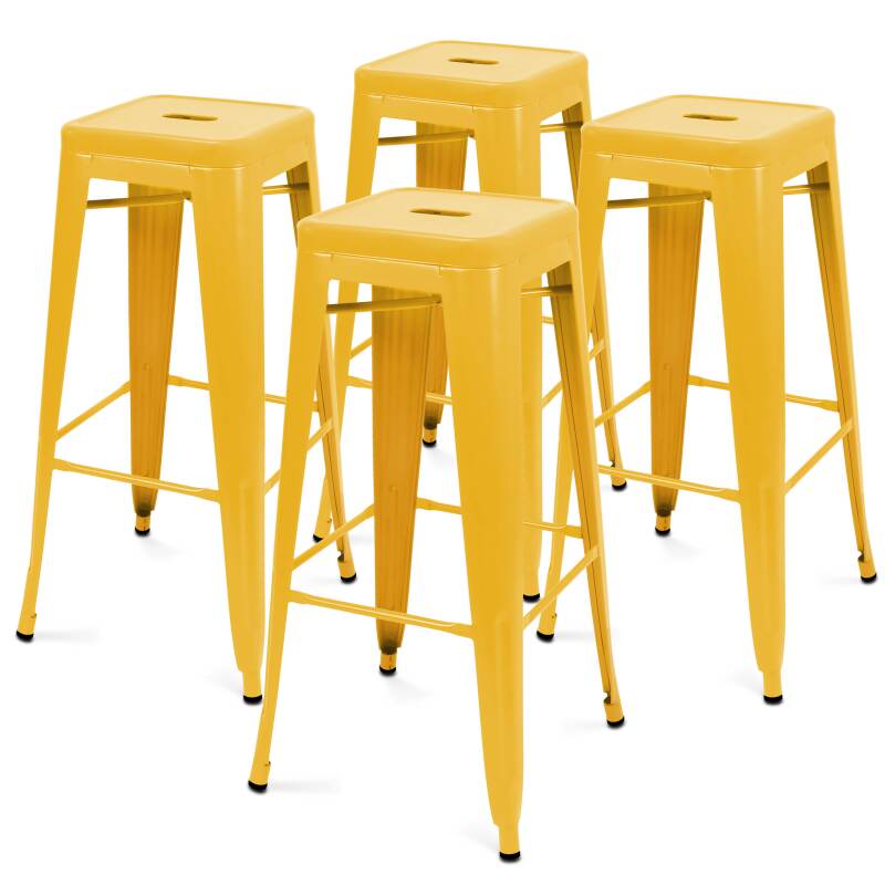 Lot de 4 tabourets de bar mat
