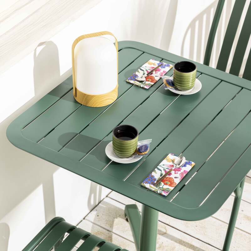 Table de jardin 60x60 cm inclinable en aluminium (2/7)