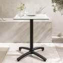 Table de jardin carrée inclinable en aluminium noir et HPL 4 personnes 70x70 cm - Ambiance
