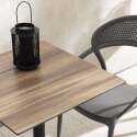 Table de jardin carrée 70 x 70 cm inclinable en HPL