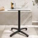 Table de jardin carrée inclinable en aluminium noir et HPL 4 personnes 70x70 cm - Ambiance