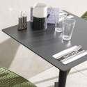Table de jardin carrée 60 x 60 cm inclinable en HPL