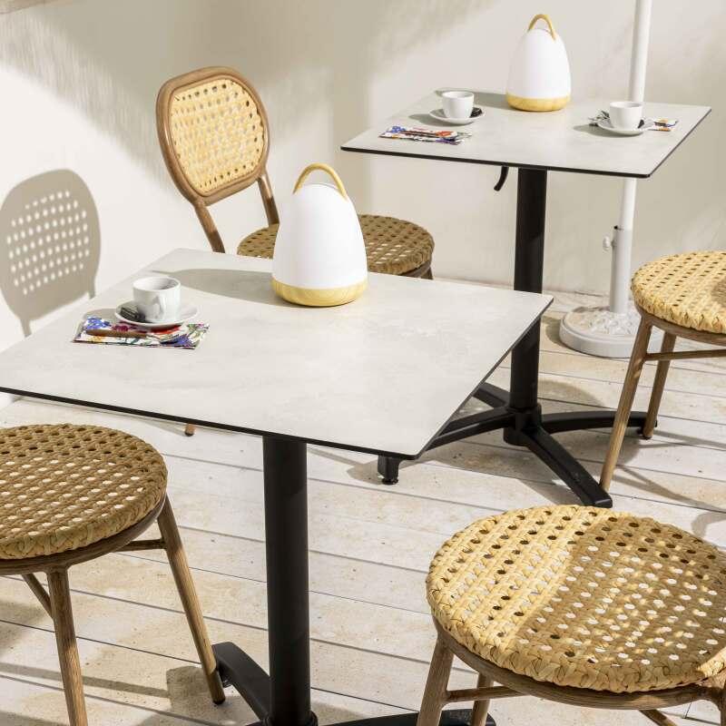 Table de jardin carrée 60 x 60 cm inclinable en HPL (3/6)