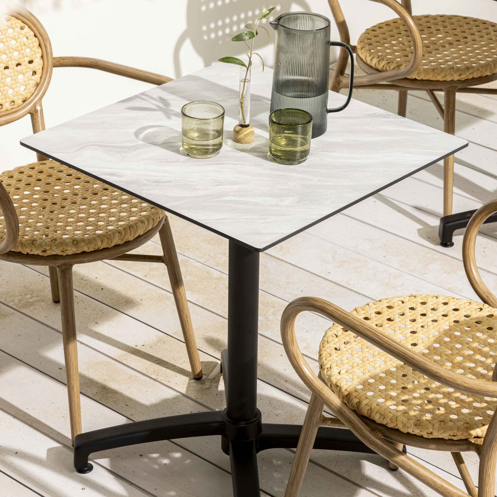 Plateau de table carré 60 x 60 cm en HPL
