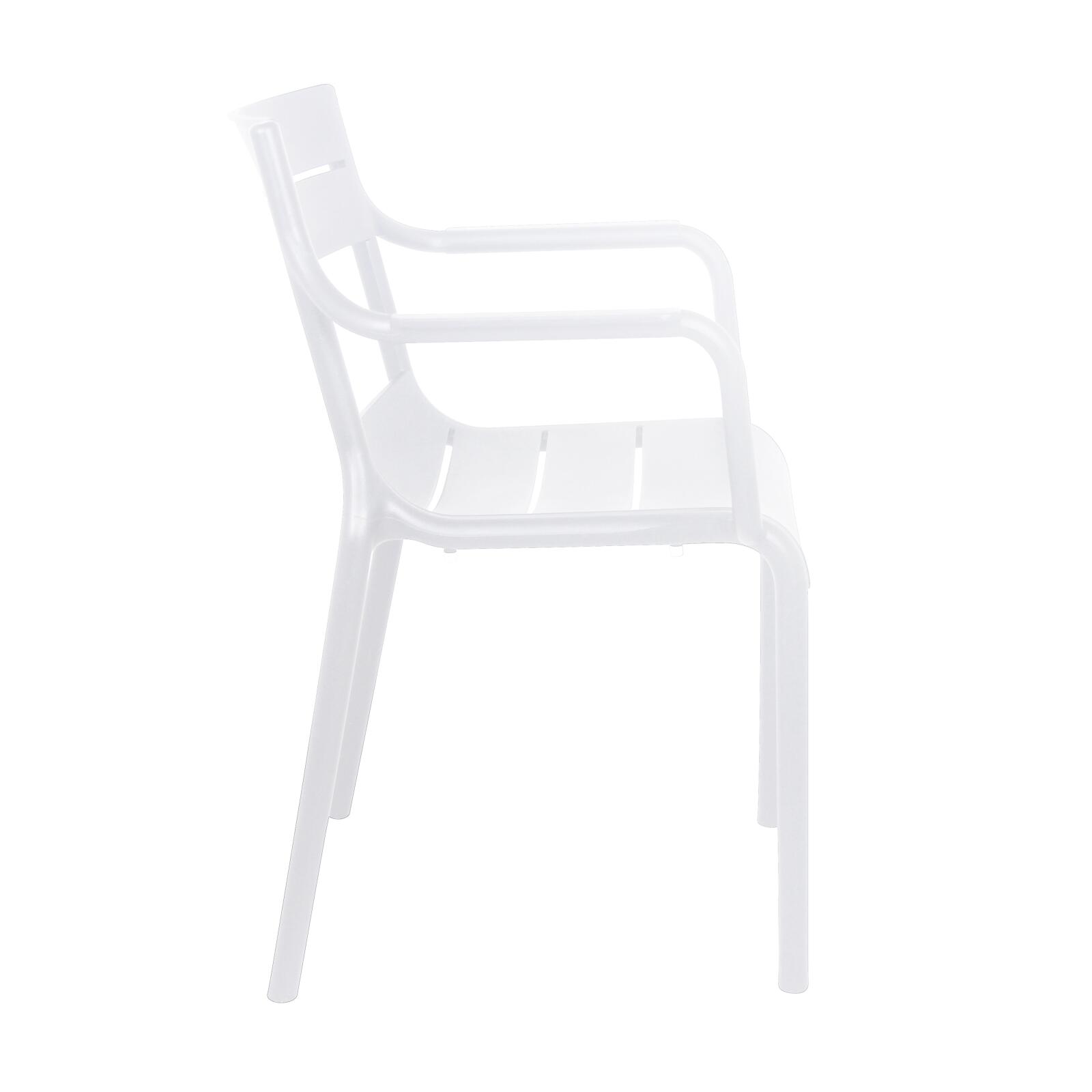 Chaises de jardin en plastique avec accoudoirs - Lot de 4 Chaises de jardin en plastique avec accoudoirs - Lot de 4