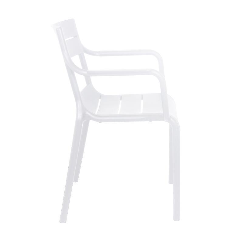 Chaises de jardin en plastique avec accoudoirs - Lot de 4 (4/6)
