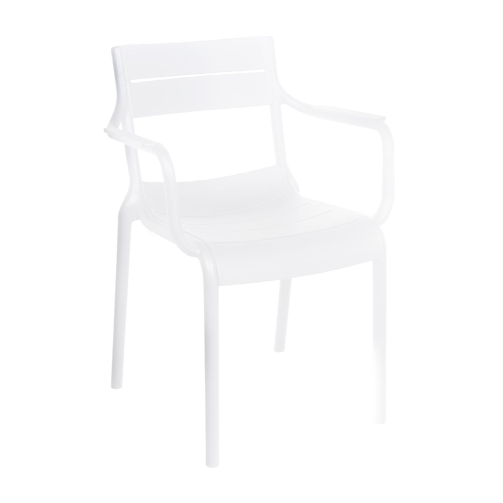 Chaises de jardin en plastique avec accoudoirs - Lot de 4 Chaises de jardin en plastique avec accoudoirs - Lot de 4