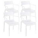 Chaises de jardin en plastique avec accoudoirs - Lot de 4