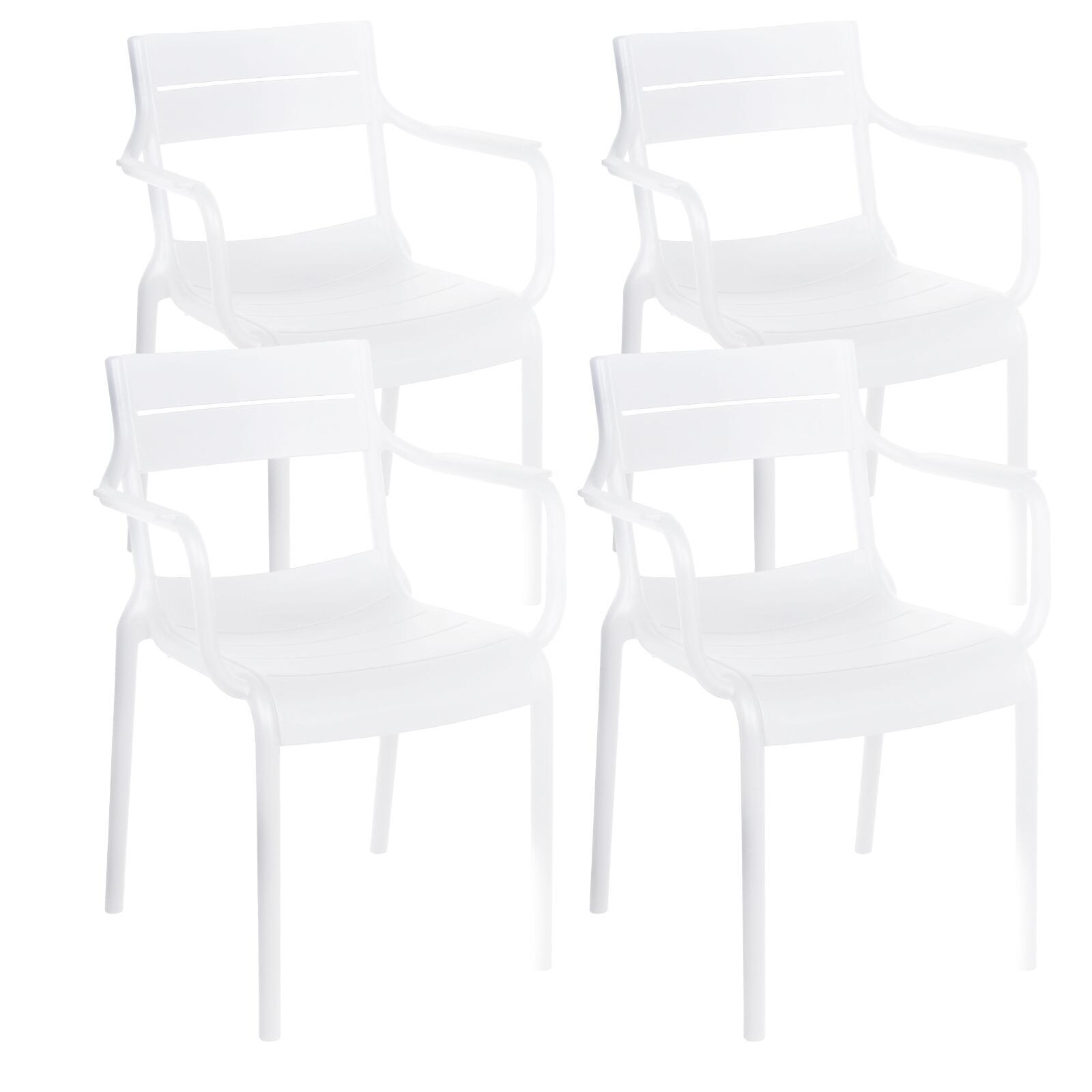 Chaises de jardin en plastique avec accoudoirs - Lot de 4