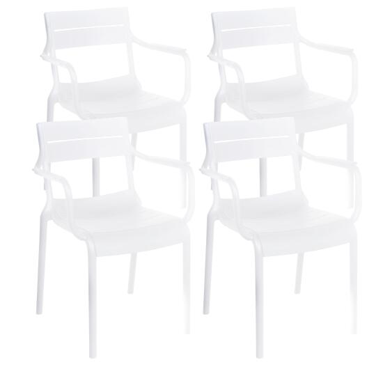 Chaises de jardin en plastique avec accoudoirs - Lot de 4