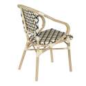 Table de terrasse en contreplaqué stratifié avec bord en aluminium ⌀60 cm et 2 chaises style bistrot parisien