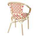 Table de terrasse en contreplaqué stratifié avec bord en aluminium ⌀60 cm et 2 chaises style bistrot parisien