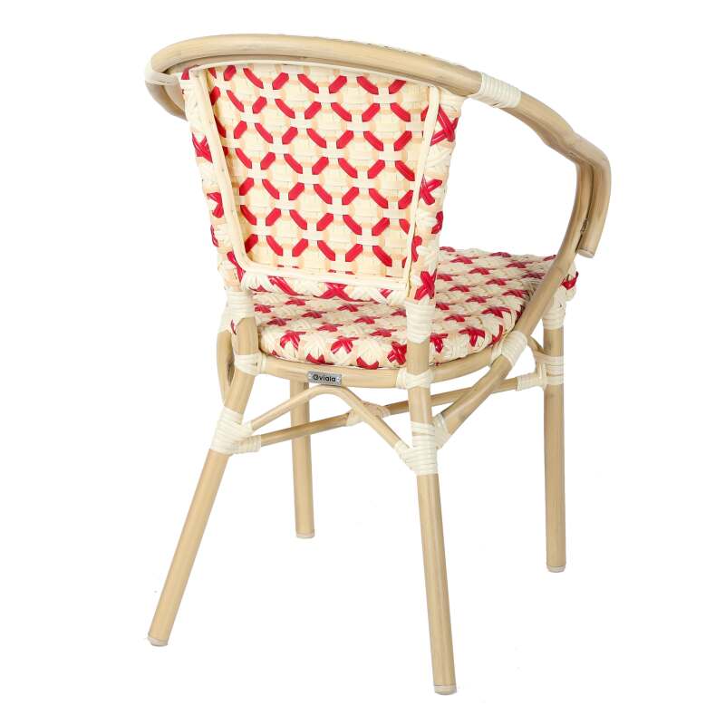 Table de terrasse en contreplaqué stratifié avec bord en aluminium ⌀60 cm et 2 chaises style bistrot parisien (7/8)