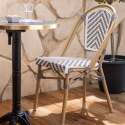 Table de terrasse ⌀60 cm inclinable stratifiée et 2 chaises style bistrot en aluminium 
