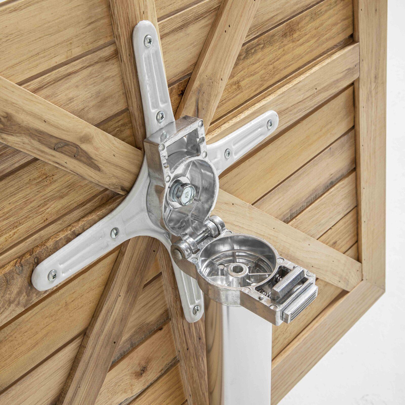 Table de terrasse rabattable et 2 chaises en aluminium et bois