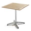 Table de terrasse rabattable et 4 chaises en aluminium et bois