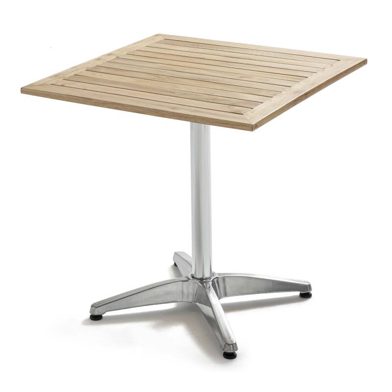 Table de terrasse rabattable et 4 chaises en aluminium et bois