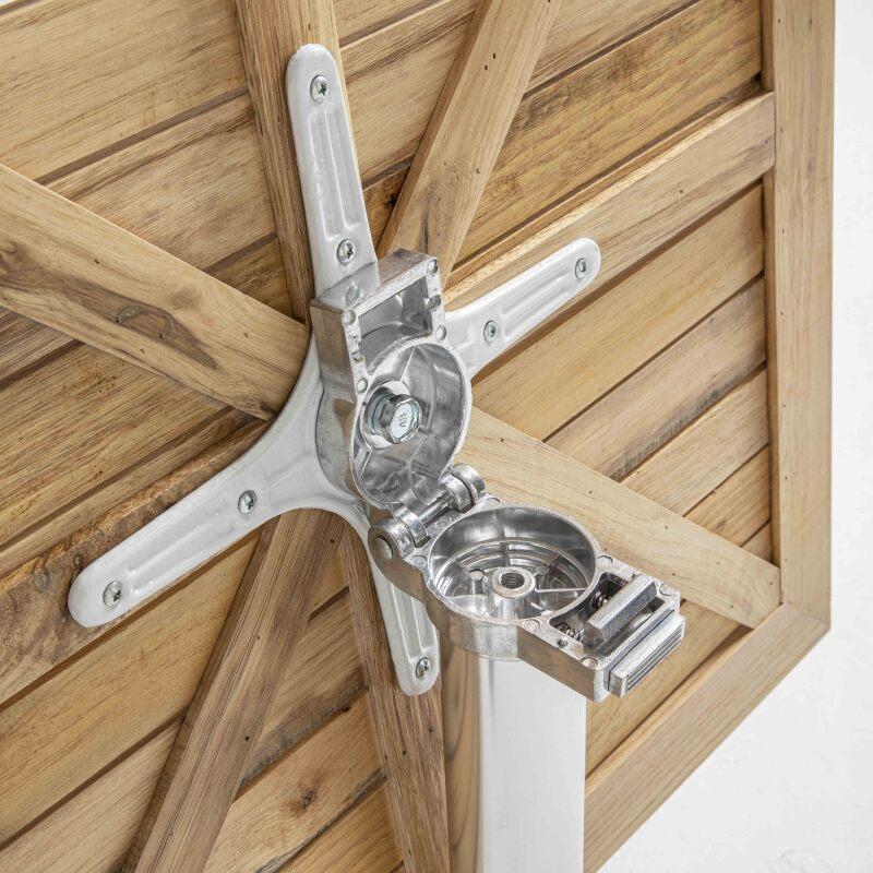 Table de terrasse rabattable et 4 chaises en aluminium et bois